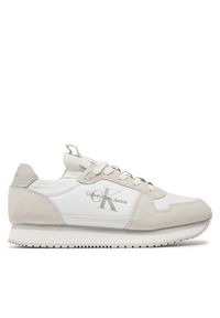 Calvin Klein Jeans Sneakersy Runner Sock Lace Up YM0YM00553 Biały. Kolor: biały. Materiał: materiał #1