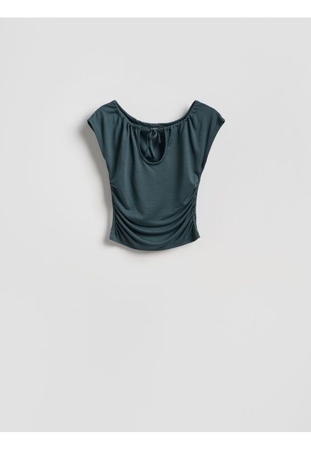 Reserved - Bluzka z modalem - szary. Kolor: szary. Materiał: dzianina