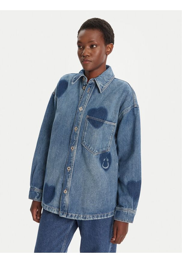 Hugo - HUGO Koszula jeansowa Garesa_2_B 50544492 Niebieski Relaxed Fit. Kolor: niebieski. Materiał: bawełna