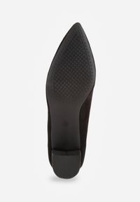 Renee - Czarne Casualowe Czółenka na Słupku Bastien. Okazja: na co dzień. Kolor: czarny. Wzór: jednolity, gładki. Obcas: na słupku. Styl: casual #2