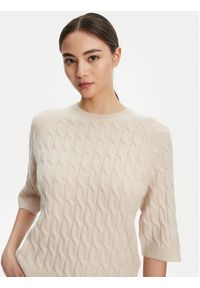 Marella Sweter Franz 2523366084 Beżowy Regular Fit. Kolor: beżowy. Materiał: wełna, kaszmir #4