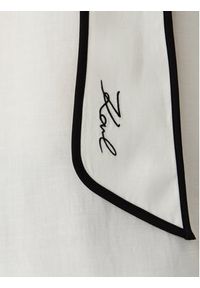 Karl Lagerfeld - KARL LAGERFELD Bluzka B2W11015 Kremowy Loose Fit. Typ kołnierza: dekolt w karo. Kolor: kremowy. Materiał: lyocell #3