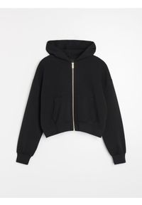 Sinsay - Rozpinana bluza z kapturem - czarny. Typ kołnierza: kaptur. Kolor: czarny #1