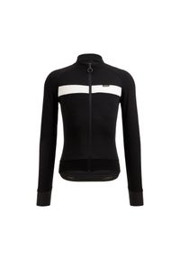 SANTINI - Bluza rowerowa męska Santini Adapt Wool Thermal Jersey. Kolor: czarny. Materiał: jersey. Sport: kolarstwo