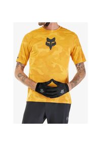 FOX - Koszulka rowerowa męska Fox Ranger Tru Dri SS Jersey. Kolor: żółty. Materiał: jersey. Sport: kolarstwo