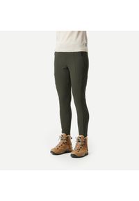 SIMOND - Legginsy trekkingowe damskie Forclaz Travel 500. Kolor: zielony. Materiał: poliamid, elastan, materiał, poliester. Sport: turystyka piesza