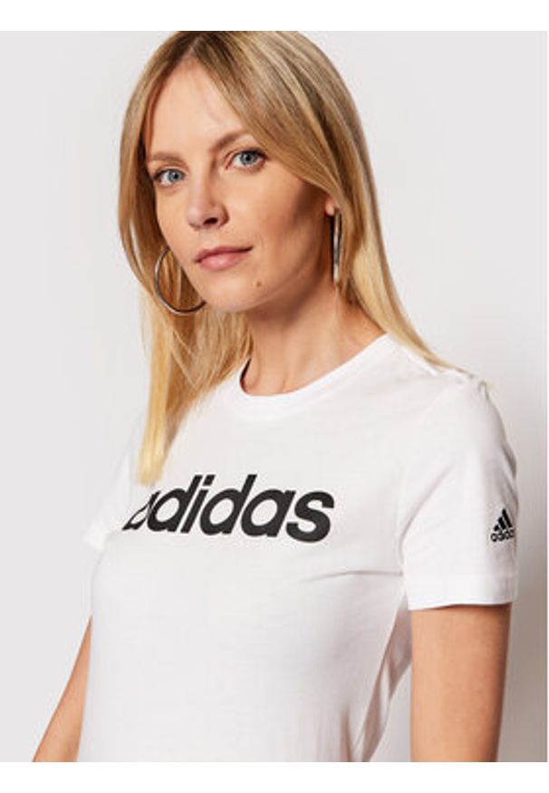 Adidas - adidas T-Shirt Essentials GL0768 Biały Slim Fit. Kolor: biały. Materiał: bawełna
