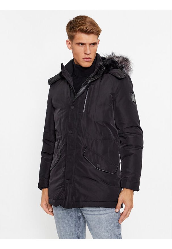 Guess Parka M3BL20 WFOW2 Czarny Regular Fit. Kolor: czarny. Materiał: syntetyk