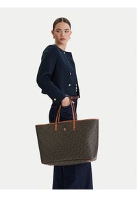 TOMMY HILFIGER - Tommy Hilfiger Torebka Th Monoplay Maxi Tote Le AW0AW18850 Czarny. Kolor: czarny. Materiał: skórzane #1