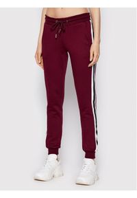 Urban Classics Spodnie dresowe College Contrast TB2453 Bordowy Regular Fit. Kolor: czerwony. Materiał: bawełna, dresówka #1