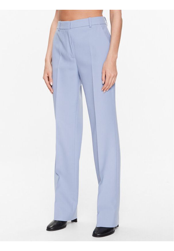 Calvin Klein Spodnie materiałowe Essential Slim Straight K20K205188 Błękitny Regular Fit. Kolor: niebieski. Materiał: syntetyk, wiskoza