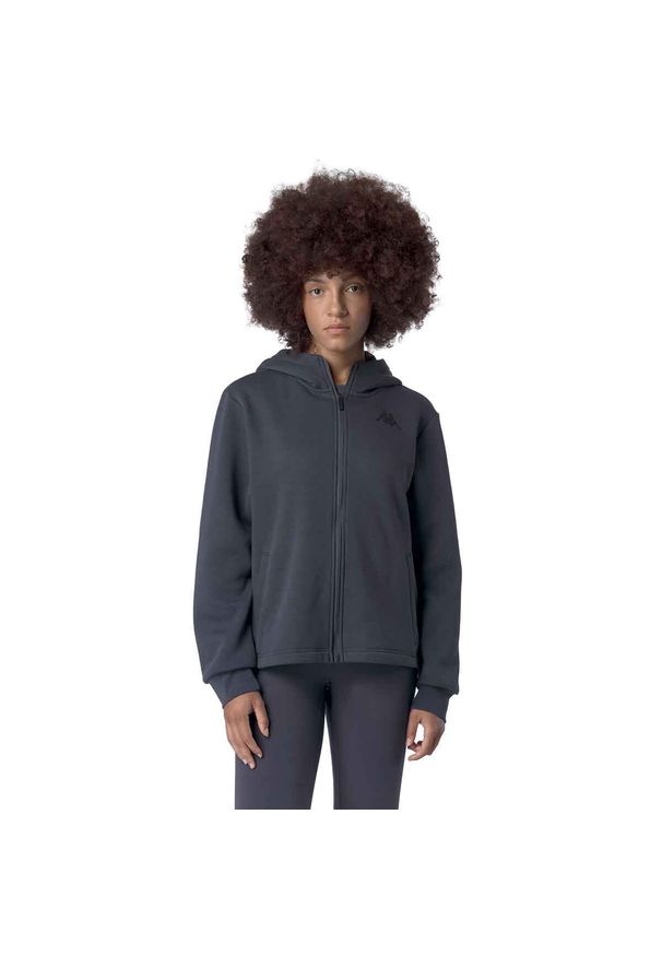 Bluza damska z kapturem Kappa Grittin. Typ kołnierza: kaptur. Kolor: szary