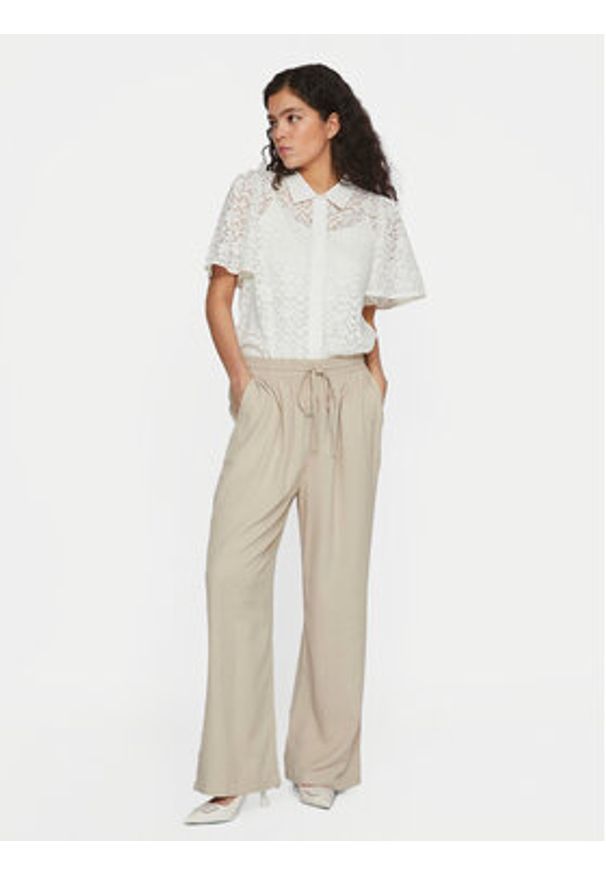 Vila Spodnie materiałowe Pricil 14079560 Beżowy Loose Fit. Kolor: beżowy. Materiał: wiskoza