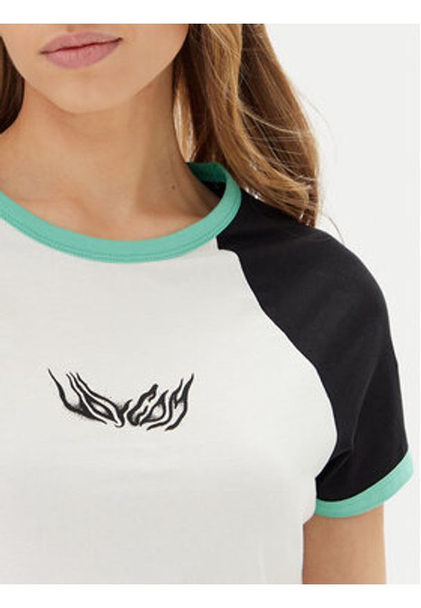 Volcom T-Shirt Alix 2 B3512506 Biały Slim Fit. Kolor: biały. Materiał: bawełna