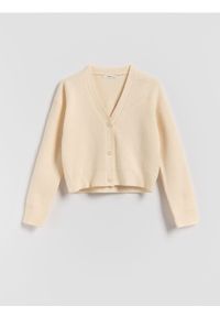 Reserved - Dzianinowy kardigan z wiskozą - złamana biel. Materiał: wiskoza, dzianina #1