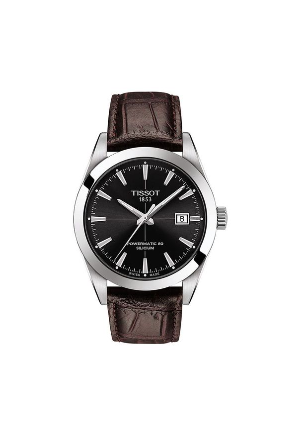 TISSOT RABAT Gentleman Powermatic 80 Silicium T127.407.16.051.01. Materiał: skóra. Styl: klasyczny, casual, elegancki, biznesowy