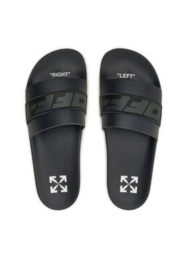 OFF-WHITE - Off-White Klapki OMIC001F22MAT0010707 Czarny. Kolor: czarny. Materiał: skóra
