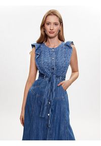 Pinko Sukienka jeansowa Bocce PE23 PDEN 100918 A0FO Granatowy Regular Fit. Kolor: niebieski. Materiał: jeans, bawełna #3