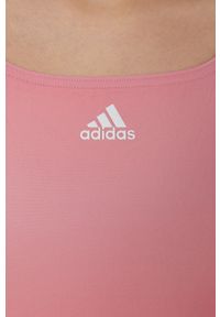 adidas Performance strój kąpielowy Melbourne Print 3-Stripes kolor różowy miękka miseczka. Kolor: różowy. Materiał: materiał, dzianina. Wzór: nadruk