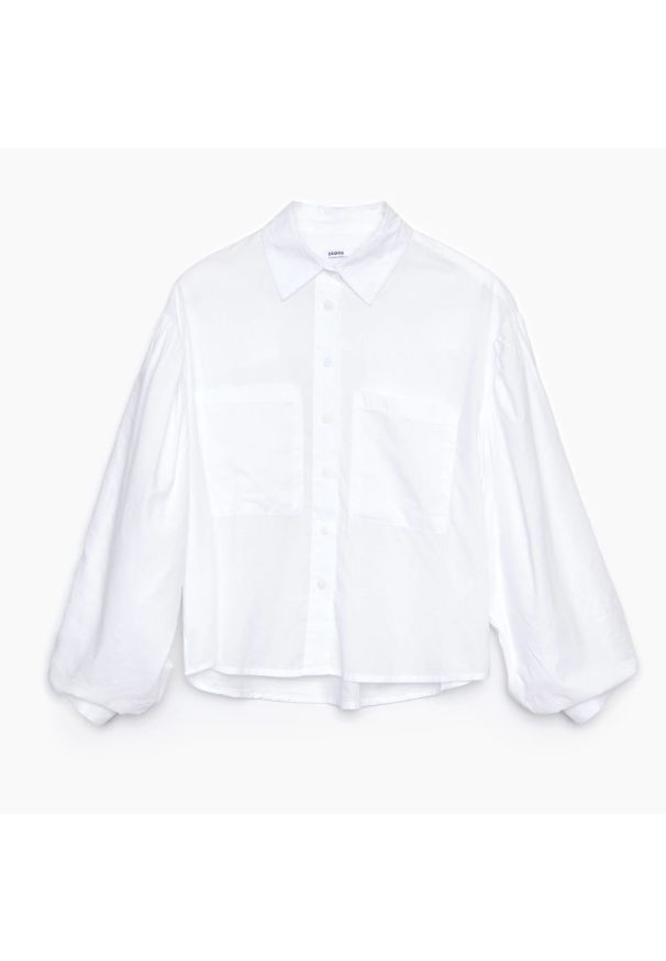 Cropp - Koszula z bufiastymi rękawami - Biały. Kolor: biały