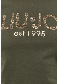 Liu Jo t-shirt bawełniany WF2303.J6308 kolor zielony. Kolor: zielony. Materiał: bawełna. Długość rękawa: krótki rękaw. Długość: krótkie. Wzór: nadruk #3