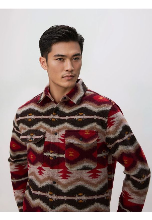 Reserved - Wzorzysta koszula comfort fit - wielobarwny. Materiał: tkanina