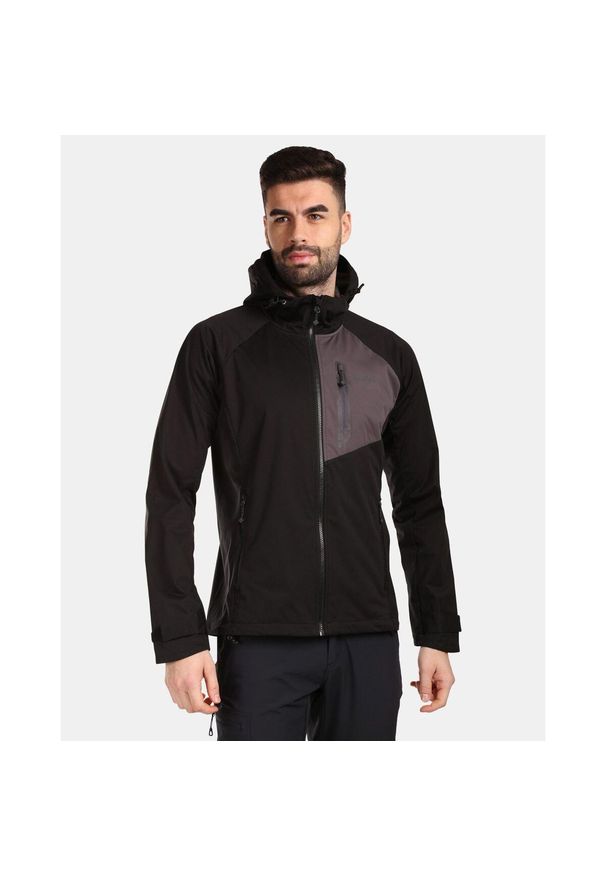 Kurtka turystyczna Kilpi Beltra. Kolor: czarny, szary, wielokolorowy. Materiał: softshell. Sport: turystyka piesza