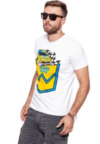 Wrangler - WRANGLER T SHIRT B&Y CREW TEE WHITE W7C41FK12 112131688. Materiał: bawełna. Wzór: nadruk. Sezon: lato