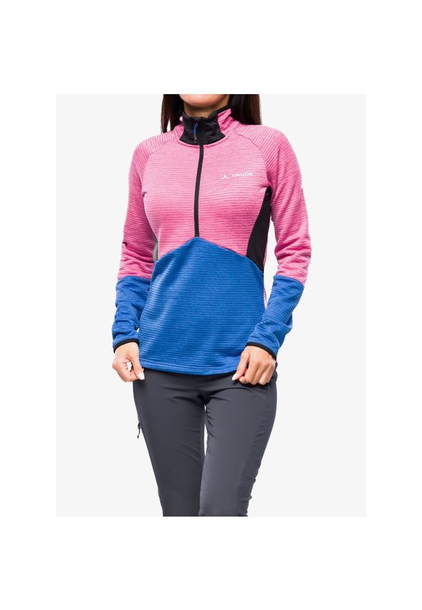 Bluza polarowa damska Vaude Larice HZ Fleece Jacket. Kolor: różowy. Materiał: polar. Sezon: zima. Sport: narciarstwo