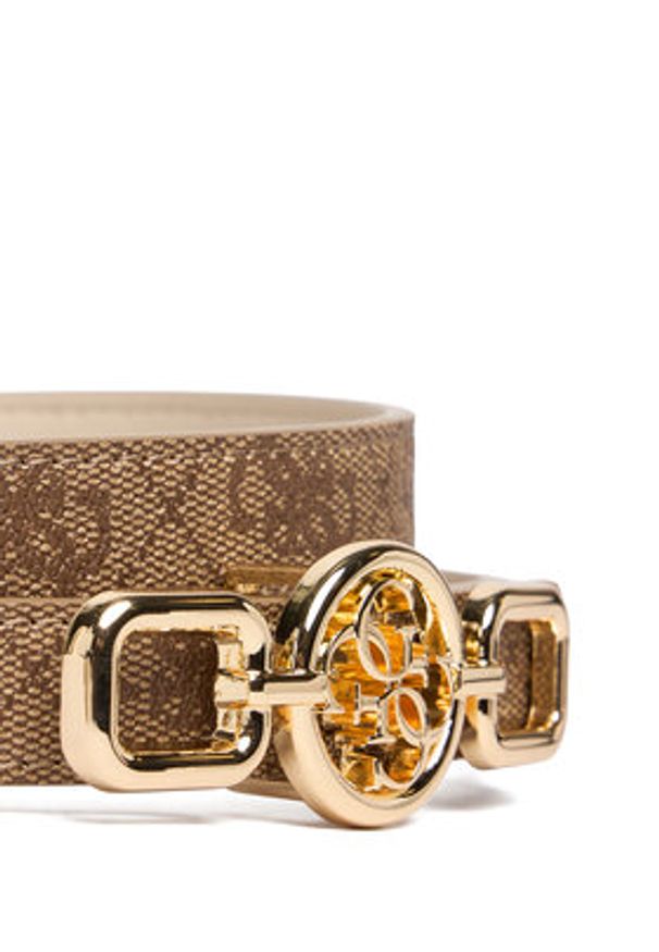 Guess Pasek Damski 180356 Kolorowy. Kolor: beżowy. Materiał: skóra. Wzór: kolorowy