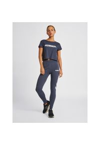 Damska koszulka crop top Hummel Legacy. Kolor: zielony, niebieski, wielokolorowy