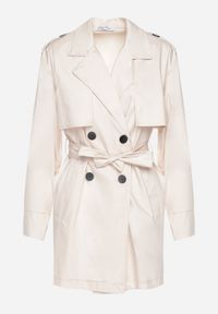 Born2be - Beżowy Płaszcz Trencz z Wiązanym Paskiem Zelamoon. Okazja: na co dzień. Kolor: beżowy. Styl: casual, klasyczny #7