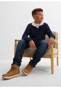 bonprix - Sweter ze stójką. Typ kołnierza: kołnierzyk stójkowy. Kolor: niebieski #2
