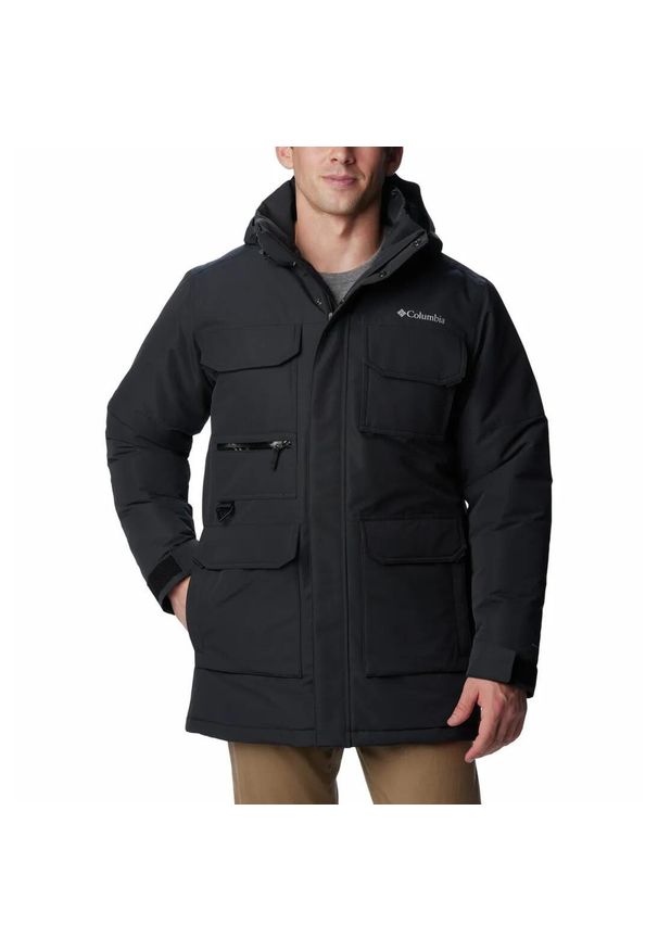 columbia - Kurtka Turystyczna Zimowa Męska Columbia LANDROAMER Parka. Kolor: czarny. Materiał: puch. Sezon: zima. Sport: turystyka piesza