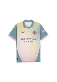 Puma - Męska koszulka Manchester City 24/25 PUMA Rosebay Bold Blue Pink. Kolor: różowy, niebieski, wielokolorowy