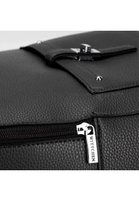 Wittchen - Damski plecak z kieszenią z przodu. Kolor: wielokolorowy, czarny, srebrny. Materiał: skóra ekologiczna. Wzór: aplikacja, paski. Styl: elegancki #3