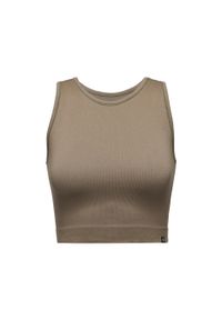 Bezszwowy, prążkowany top damski Black Diamond. Kolor: brązowy. Materiał: prążkowany. Sport: wspinaczka #1