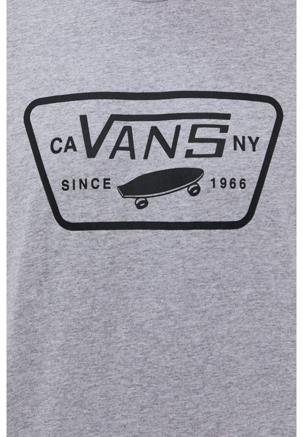 Vans - T-shirt. Kolor: szary. Materiał: dzianina. Wzór: nadruk