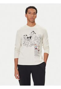 United Colors of Benetton - United Colors Of Benetton Koszulka piżamowa 3VR54M025 Beżowy Regular Fit. Kolor: beżowy. Materiał: bawełna