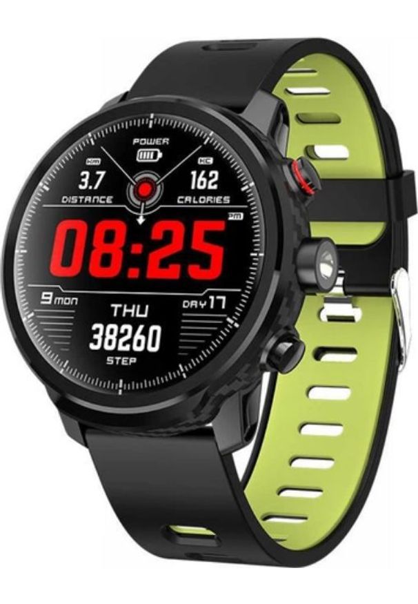Smartwatch Roneberg RL5 Czarno-zielony. Rodzaj zegarka: smartwatch. Kolor: zielony, wielokolorowy, czarny