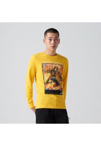 Cropp - Koszulka longsleeve Mortal Kombat - Żółty. Kolor: żółty. Długość rękawa: długi rękaw