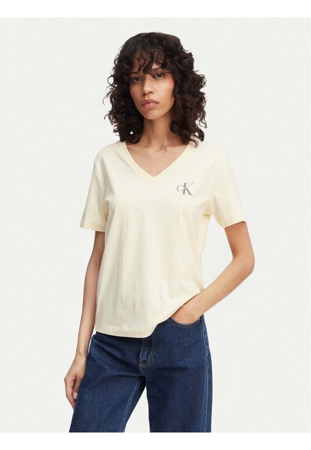 Calvin Klein Jeans Komplet t-shirtów LV047C906G Żółty jasny Regular Fit. Kolor: żółty. Materiał: bawełna