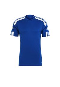Adidas - Koszulka treningowa męska adidas Squadra 21 Jersey Short Sleeve. Kolor: biały, wielokolorowy, niebieski. Materiał: jersey. Sport: piłka nożna