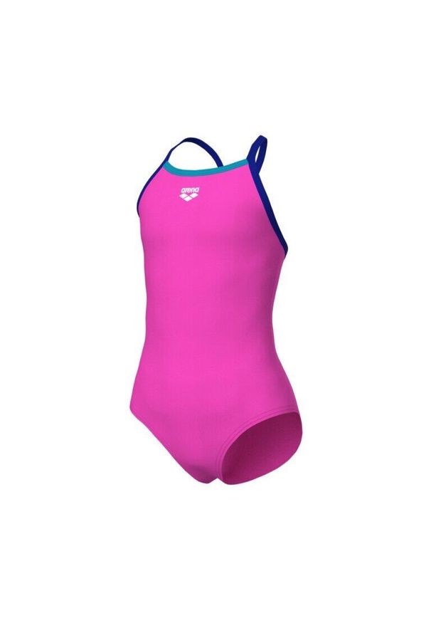 Dziewczęcy jednoczęściowy kostium kąpielowy Arena Light Drop Solid. Kolor: różowy