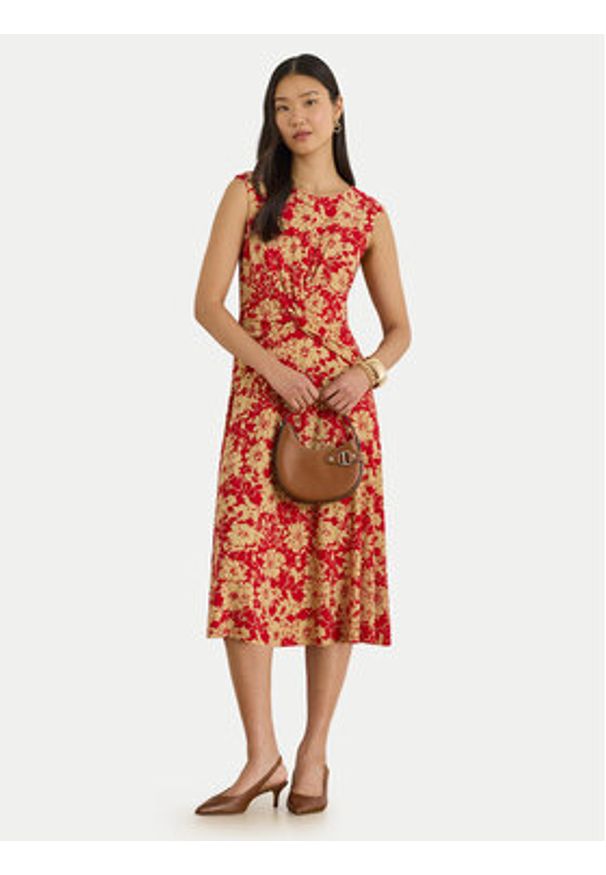 Lauren Ralph Lauren - LAUREN RALPH LAUREN Sukienka letnia 200P09092001 Czerwony Regular Fit. Kolor: czerwony. Materiał: syntetyk. Sezon: lato