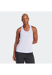 Adidas - Koszulka fitness damska ADIDAS bez rękawów. Kolor: fioletowy. Materiał: skóra, materiał. Długość rękawa: bez rękawów. Sport: fitness #1