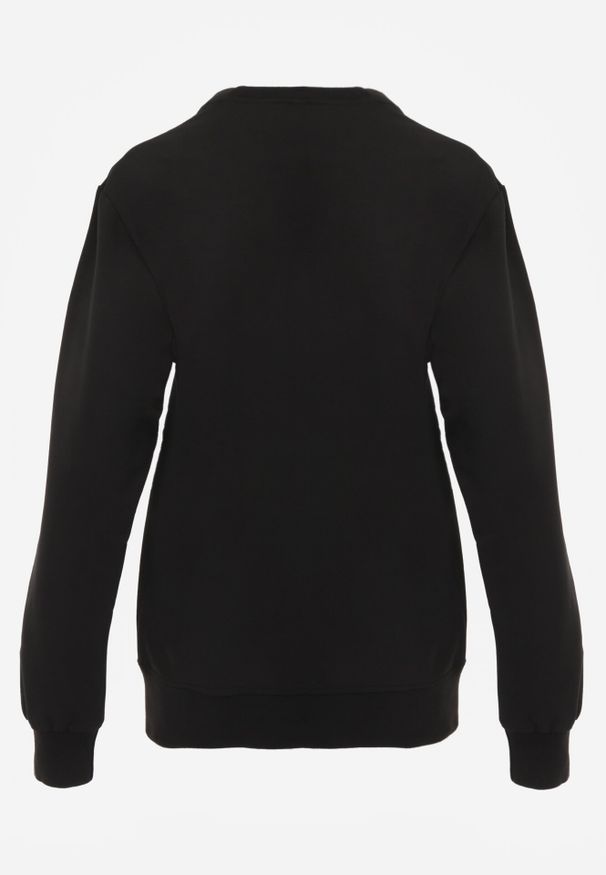 Born2be - Czarna Bluza o Klasycznym Kroju z Bawełną Merinne. Okazja: na co dzień. Kolor: czarny. Materiał: bawełna. Styl: klasyczny