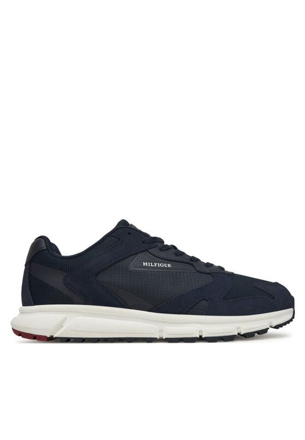 TOMMY HILFIGER - Tommy Hilfiger Sneakersy Outdoor Runner Mix FM0FM05574 Granatowy. Kolor: niebieski. Materiał: zamsz, skóra. Sport: outdoor