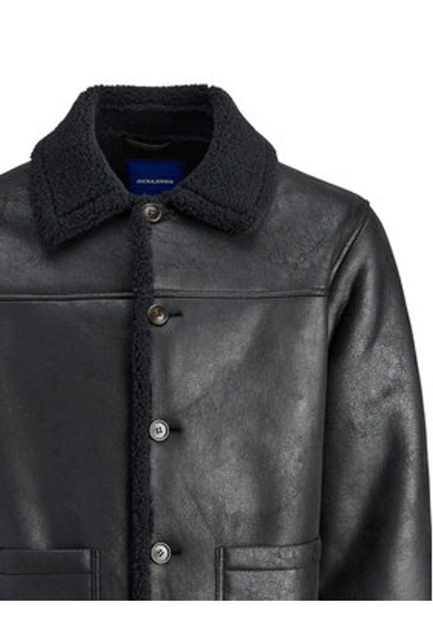 Jack & Jones - Jack&Jones Kurtka z imitacji skóry Cambridge 12282946 Czarny Regular Fit. Kolor: czarny. Materiał: skóra