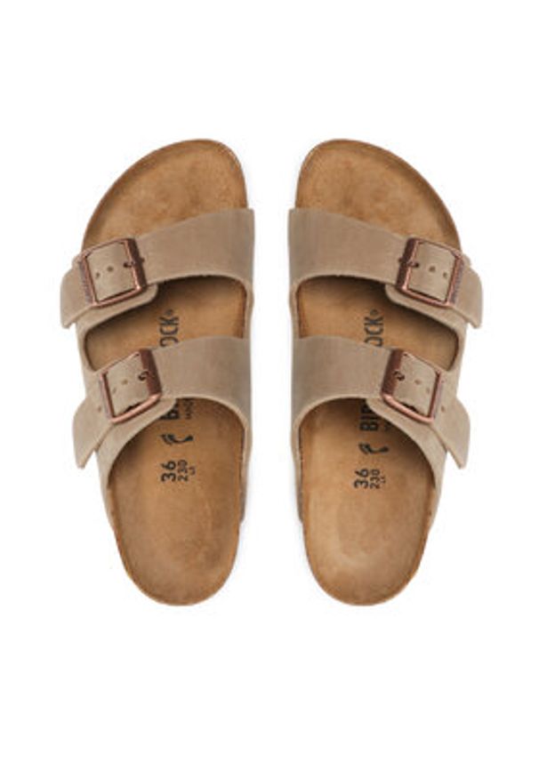 Birkenstock Klapki Arizona Bs 0352203 Brązowy. Kolor: brązowy. Materiał: nubuk, skóra